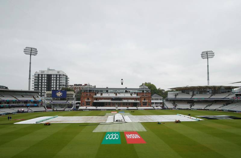 General view inside Lord's before the match. Early showers over London delayed the coin toss by 15 minutes. Reuters