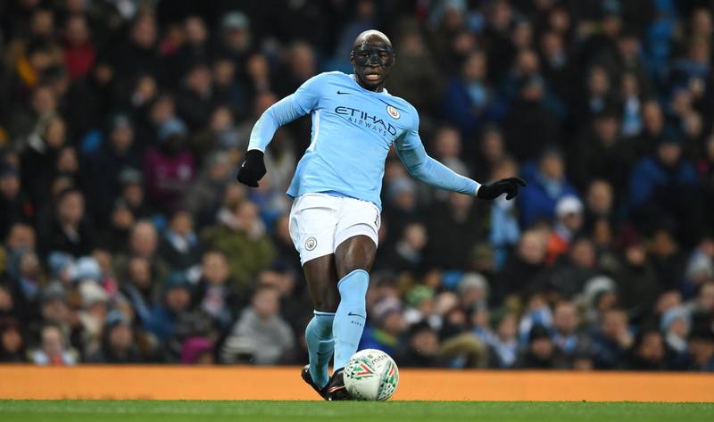 Eliaquim Mangala of Manchester City during the Carabao Cup Semi-Final First Leg match between Manchester City and Bristol City at Etihad Stadium on January 9, 2018 in Manchester, England.  (Photo by Gareth Copley/Getty Images)