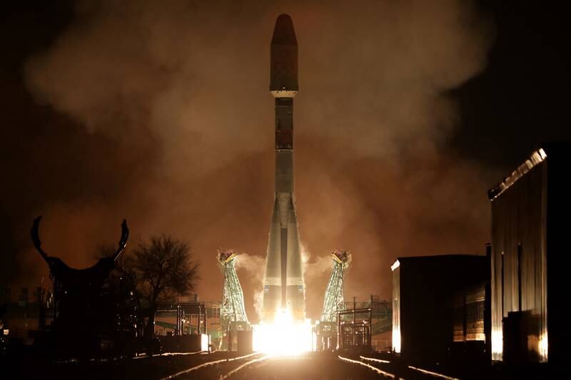  A spectacular night-time Soyuz launch. AFP