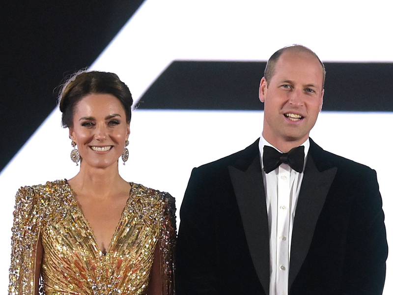 The Duke and Duchess of Cambridge attended the James Bond 'No Time To Die' world premiere at the Royal Albert Hall, London on September 28, 2021. Getty Images