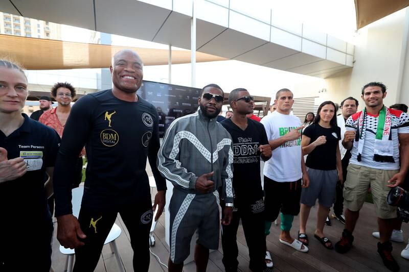 Floyd Mayweather with Don Moore and Anderson Silva. Chris Whiteoak / The National