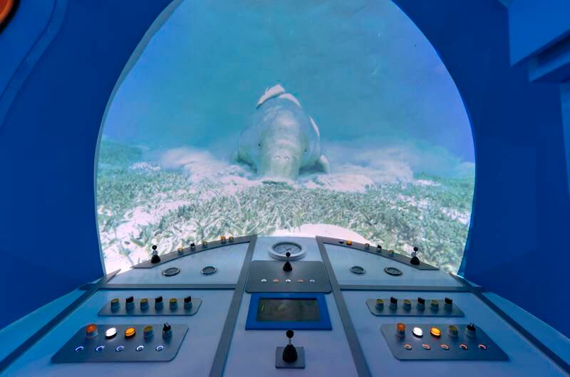 Inside the seaworld submarine. Chris Whiteoak / The National