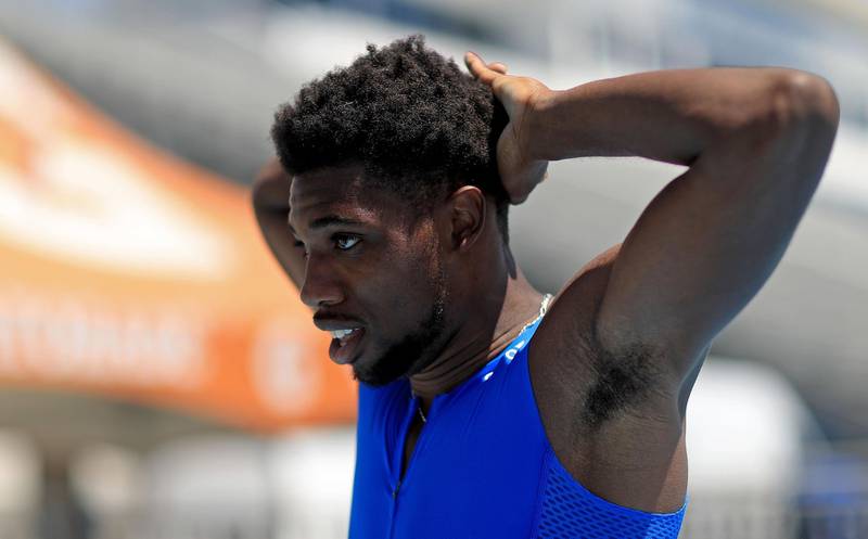 Noah Lyles only ran 185m during the Inspiration Games at IMG Academy. AFP
