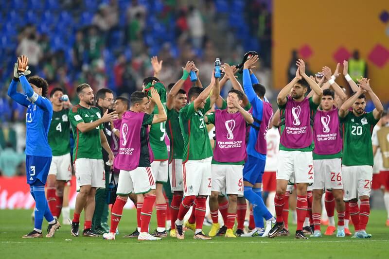 Mexico players applaud fans after the 0-0 draw. Getty