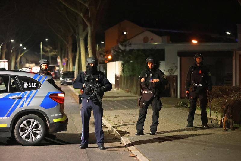Police officers are seen after a shooting in Hanau near Frankfurt, Germany, February 20, 2020. Reuters