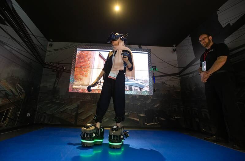 Robotic boots at the Etisalat stand.