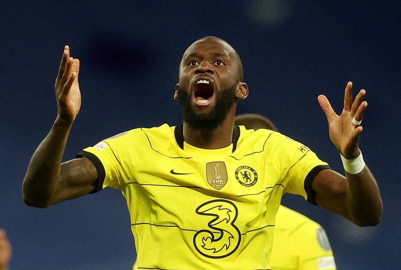 Chelsea's Antonio Rudiger celebrates scoring their second goal in the Champions League quarter-final second leg against Real Madrid on April 12, 2022. It was announced on Monday that the Germany international will join the Spanish giants on a free transfer. PA