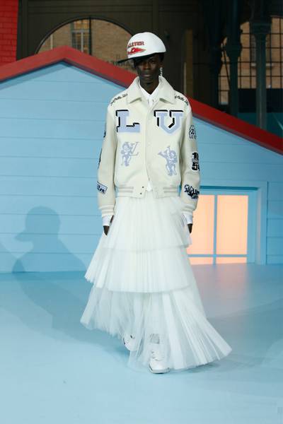 Louis Vuitton's Virgil Abloh showcases men in dresses and skirts