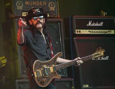 Lemmy Kilmister performing with Motorhead during Glastonbury Music Festival in June 2015. Joel Ryan / Invision / AP file
