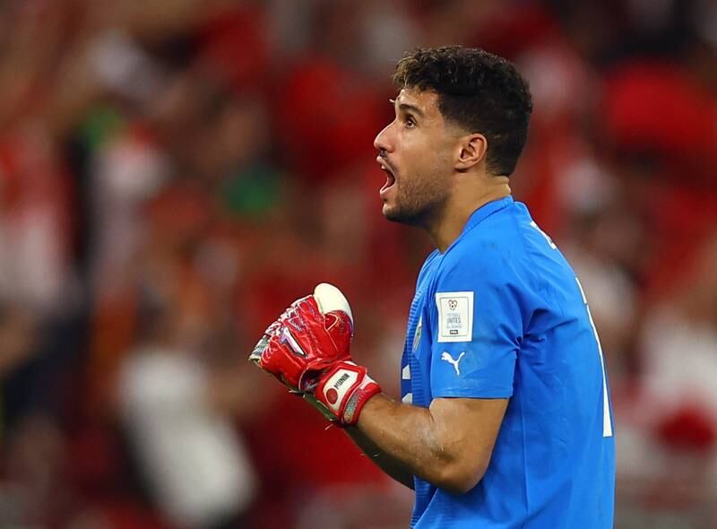 Morocco's Munir El Kajoui celebrates after Abdelhamid Sabiri scores. Reuters