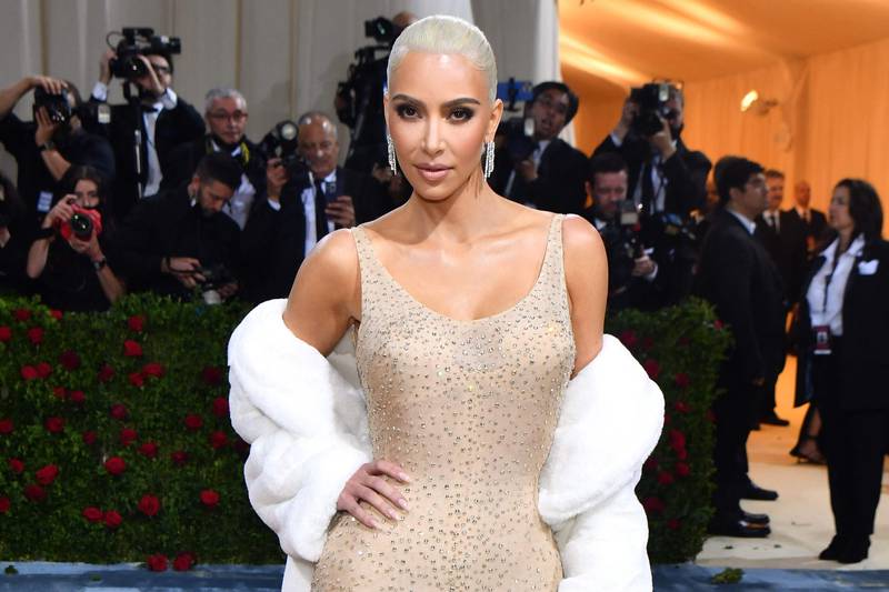 Kim Kardashian wears Marilyn Monroe's dress for the 2022 Met Gala at the Metropolitan Museum of Art on May 2, 2022, in New York. AFP