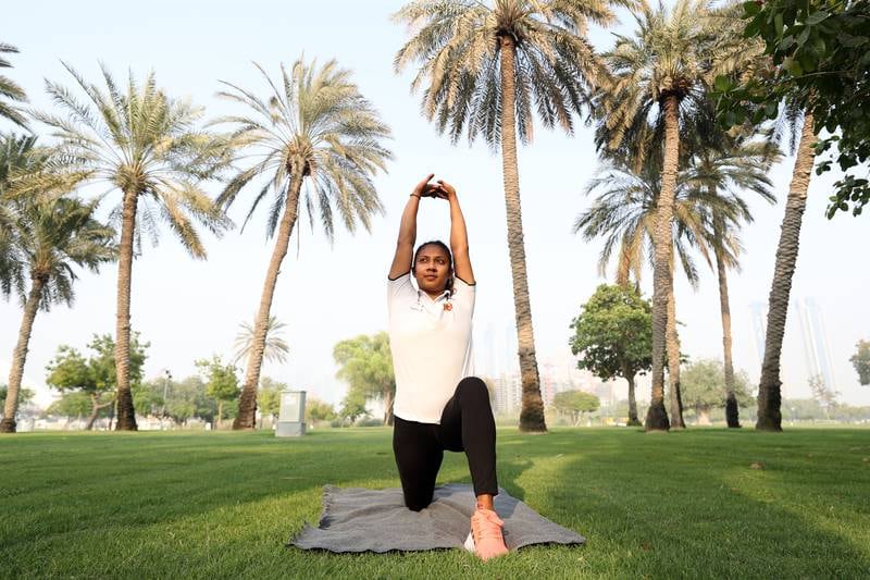 Perera is happy to get time off from work as a housemaid in Dubai to train outdoors and at the beach. Chris Whiteoak / The National