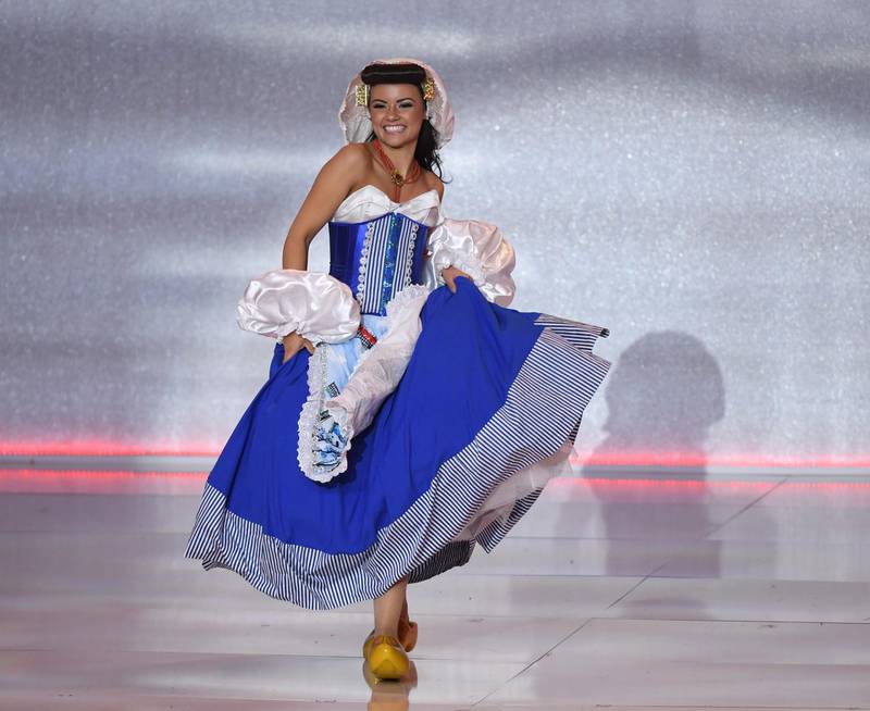 Miss Netherlands Brenda Felicia Muste performs during the Miss World 2019 final.  EPA