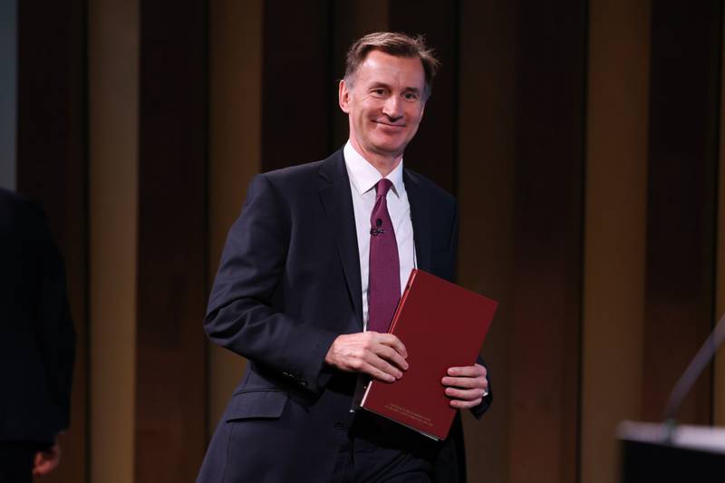 UK Chancellor Jeremy Hunt said 'Britain needs a more positive attitude to risk-taking'. Bloomberg