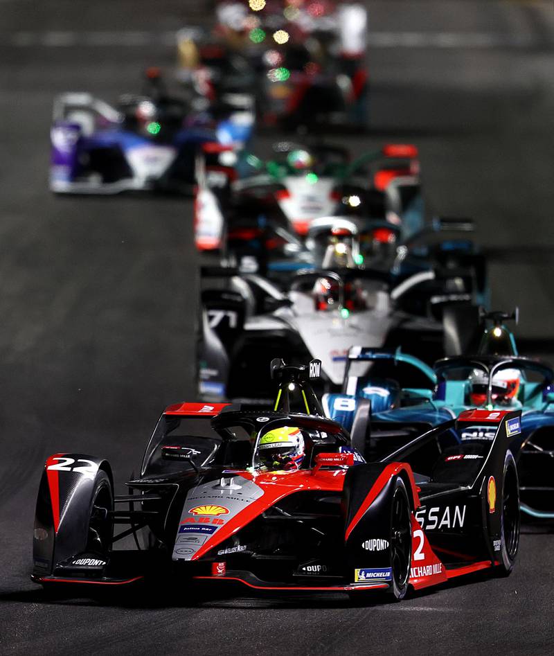 Action from the opening race of the Formula E Championship season in Diriyah, Saudi Arabia on Friday, February 26. Dutchman Nyck de Vries took the chequered flag. Getty