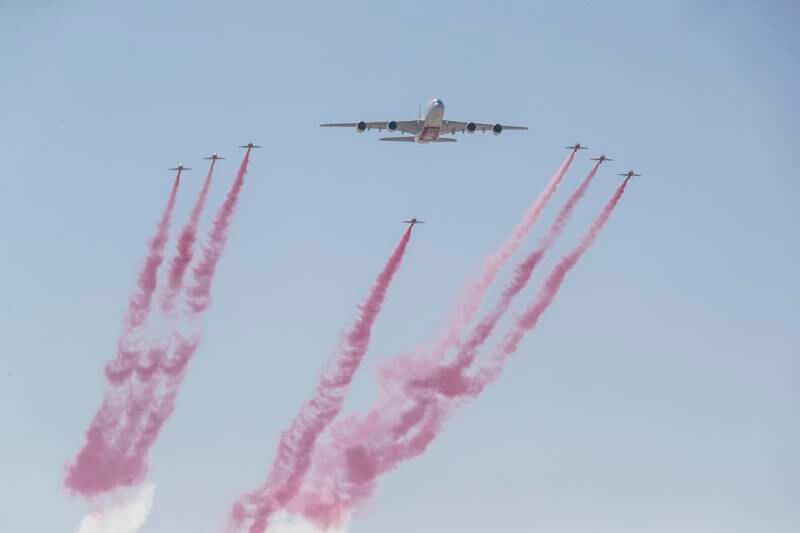 The Red Arrows are the aerobatic display team of the UK's Royal Air Force