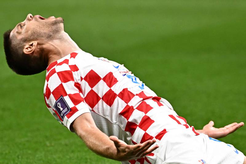 Andrej Kramaric celebrates scoring Croatia's first goal. AFP