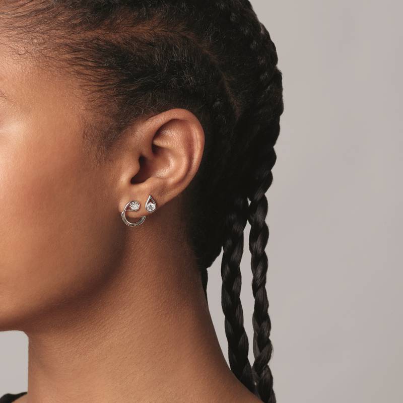 Above, stud earrings with lab-created 0.20-carat diamonds; $350, from the Pandora Brilliance collection. Photo: Pandora