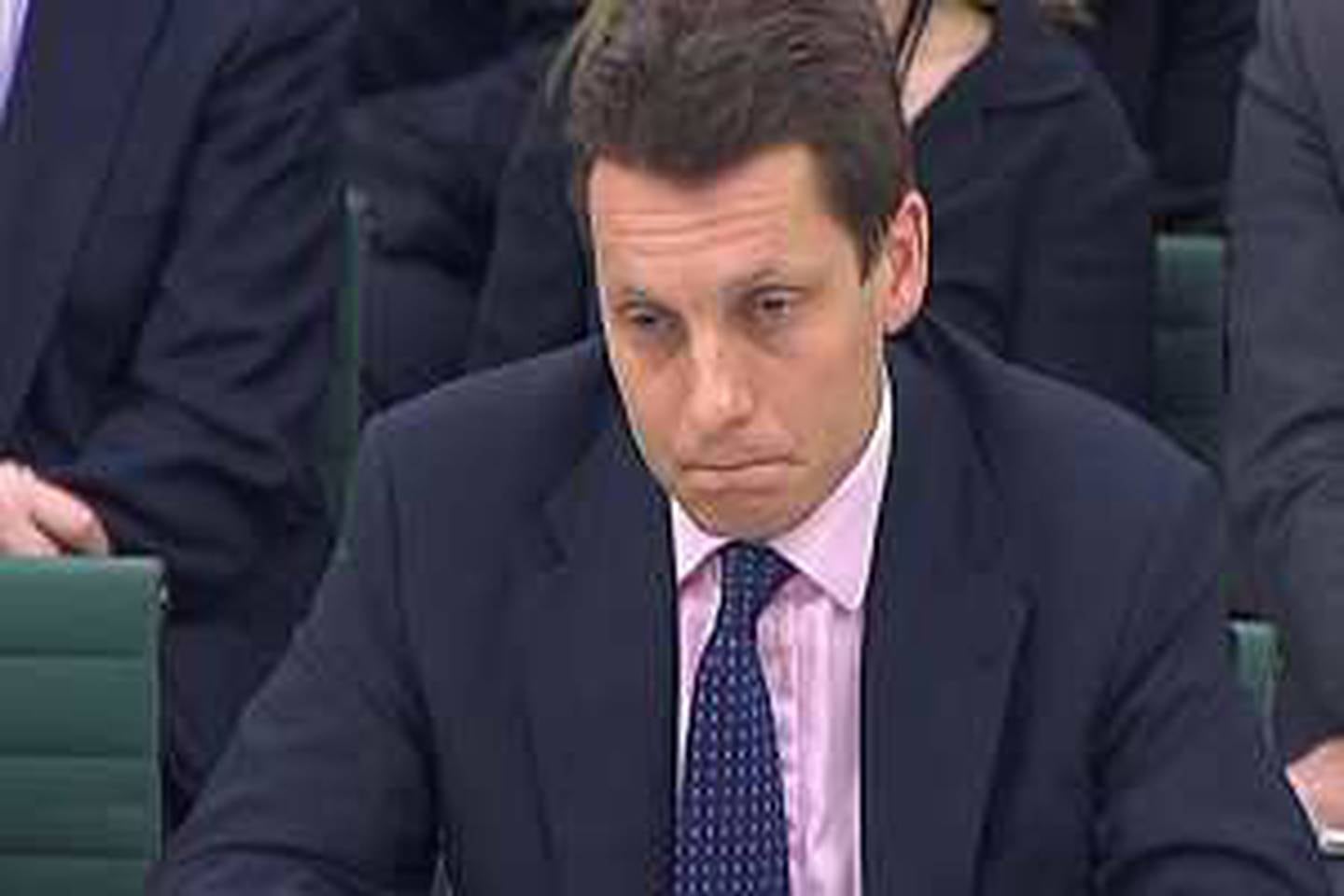 A video grab image shows Andy Hornby, the former chief executive of HBOS appearing at the Treasury Select Committee in London on February 10, 2009.  Four bankers blamed for taking Royal Bank of Scotland and HBOS to the brink of collapse were quizzed over their errors that have caused a backlash against the sector and its lavish pay. REUTERS/Parbul TV via Reuters TV    (BRITAIN)  FOR EDITORIAL USE ONLY. NOT FOR SALE FOR MARKETING OR ADVERTISING CAMPAIGNS *** Local Caption ***  LON705_BRITAIN-BANK_0210_03.JPG