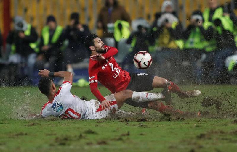Al Ahly, in red, are refusing to fulfil any of their Egyptian Premier League fixtures until they play Cairo rivals Zamalek, after their match last weekend was postponed over security concerns. Reuters