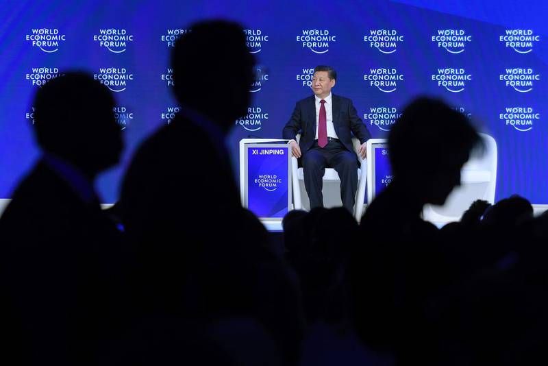 Donald Trump willbe following in the footsteps of Chinese president Xi Jinping, who gave a pro-globalisation speech the World Economic Forum in Davos in 2017. Fabrice Coffrini/AFP