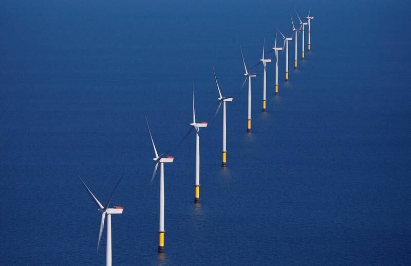 The Walney Extension offshore wind farm operated by Orsted off the coast of Blackpool. Reuters