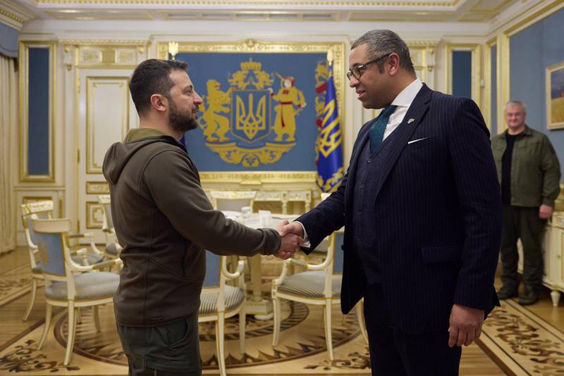 British Foreign Secretary James Cleverly with Ukrainian President Volodymyr Zelenskyy. Photo: James Cleverly / Twitter