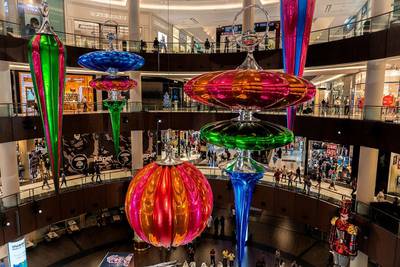 The Dubai Mall is officially home to the world's largest Christmas bauble ornament. Courtesy The Dubai Mall