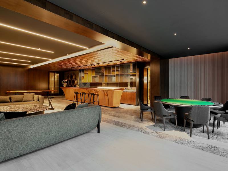 Space to entertain in the basement.