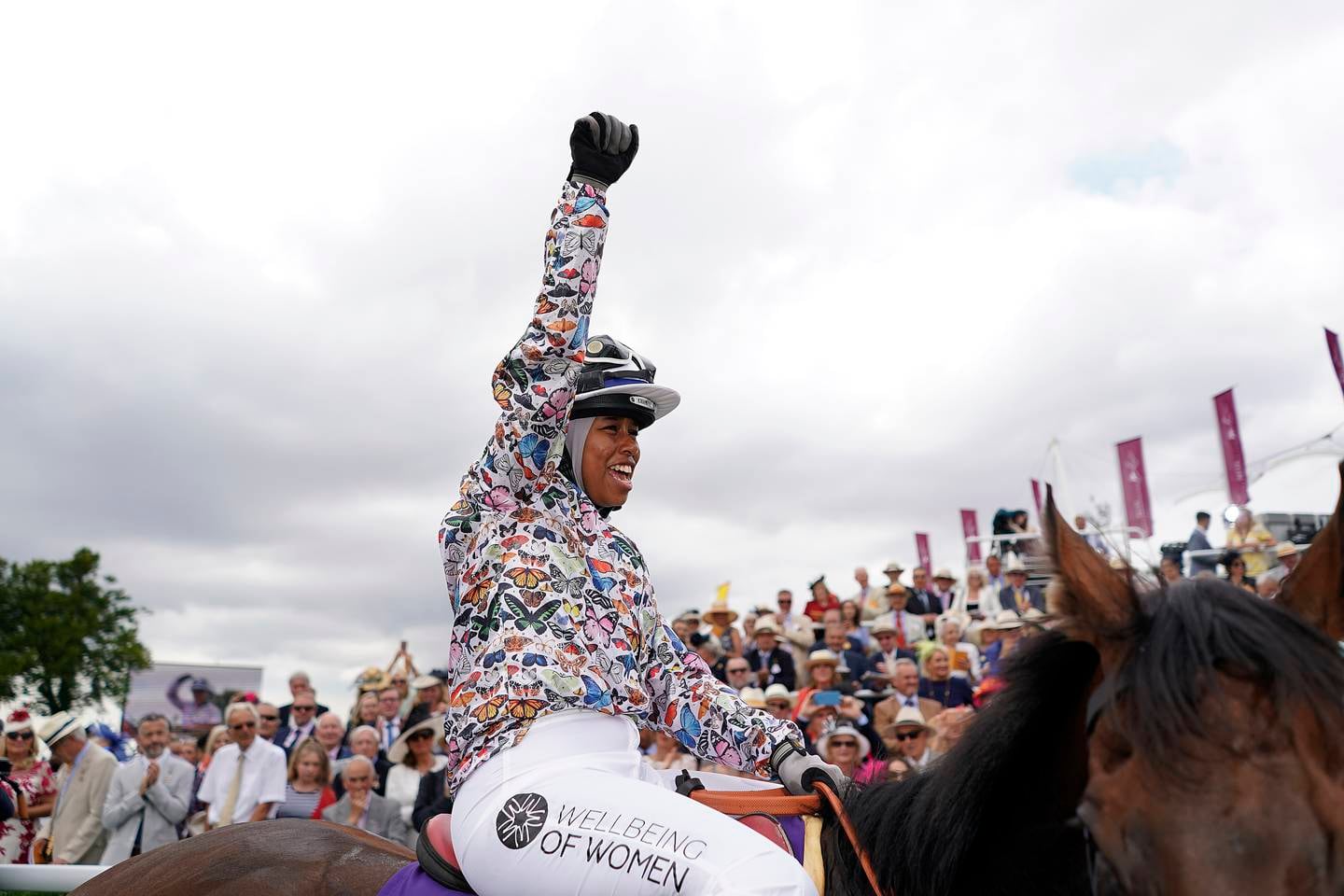CHICHESTER, ENGLAND - AUGUST 01: Khadijah Mellah riding Haverland  win The Magnolia Cup The Goodwood Ladies' Race at Goodwood Racecourse on August 01, 2019 in Chichester, England. (Photo by Alan Crowhurst/Getty Images)