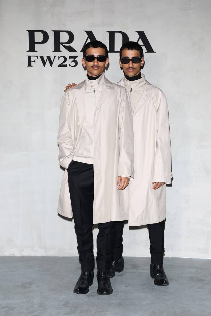 Mohammed and Humaid Hadban attend the Prada show at Milan Men's Fashion week. Getty Images