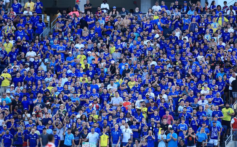 Chelsea fans watch on during the Florida Cup match at Camping World Stadium. Getty
