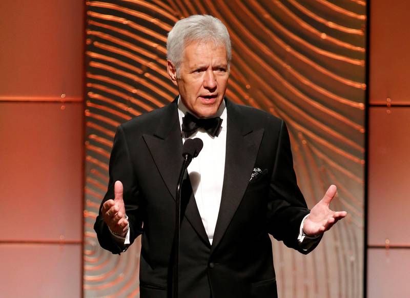 FILE PHOTO: Jeopardy television game show host Alex Trebek speaks on stage during the 40th annual Daytime Emmy Awards in Beverly Hills, California, U.S. June 16, 2013. REUTERS/Danny Moloshok/File Photo