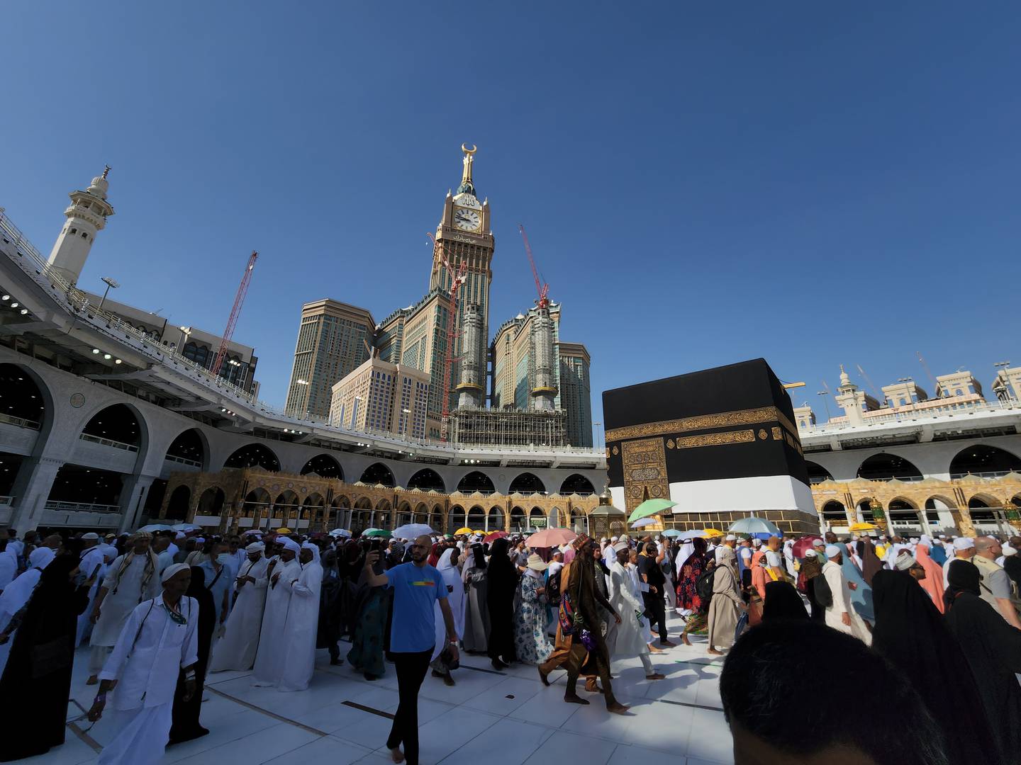 Muslim worshippers perform their farewell Tawaf around the Kaaba at the Grand Mosque in Makkah, Saudi Arabia. EPA