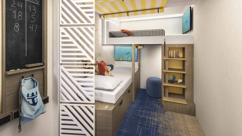 The family-friendly cruise will have children's alcoves, tucked away from the main bedroom.