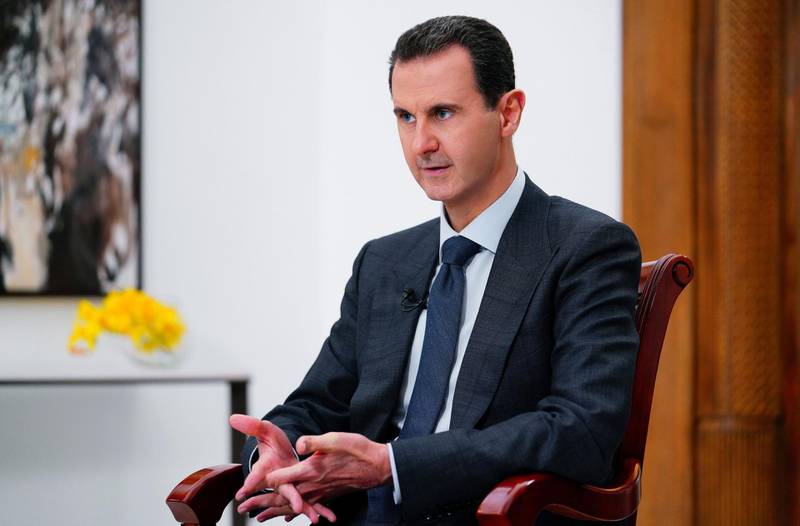 A handout picture released by the official Syrian Arab News Agency (SANA) on December 9, 2019 shows President Bashar al-Assad speaking during an interview granted to the Italian national public television.  -  == RESTRICTED TO EDITORIAL USE - MANDATORY CREDIT "AFP PHOTO / HO / SANA" - NO MARKETING NO ADVERTISING CAMPAIGNS - DISTRIBUTED AS A SERVICE TO CLIENTS ==
 / AFP / SANA / - /  == RESTRICTED TO EDITORIAL USE - MANDATORY CREDIT "AFP PHOTO / HO / SANA" - NO MARKETING NO ADVERTISING CAMPAIGNS - DISTRIBUTED AS A SERVICE TO CLIENTS ==
