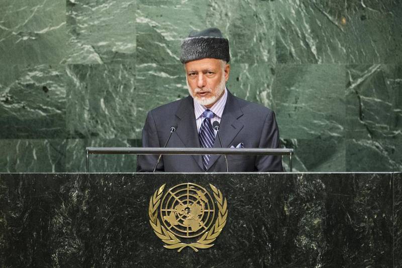 Omani foreign minister Yusuf bin Alawi addresses the 70th session of the UN General Assembly in New York on October 3, 2015. Eduardo Munoz / Reuters