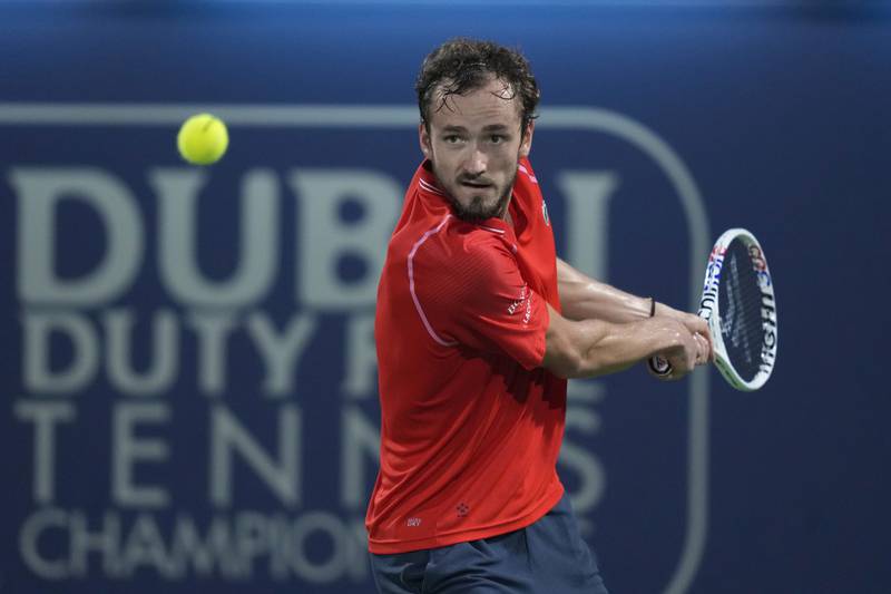 DUBAI, UAE, 4th March 2023. 2022 champion Andrey Rublev in action