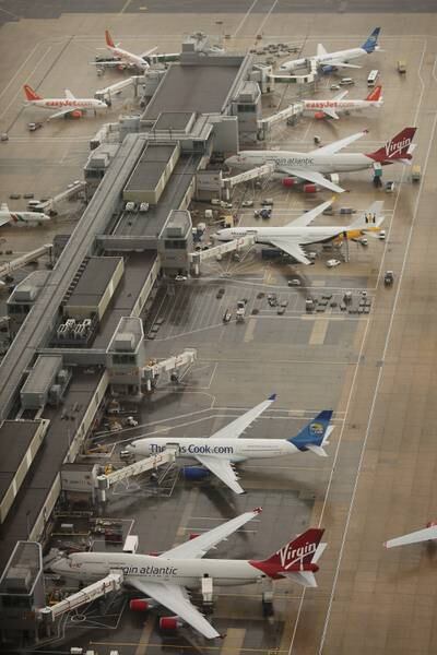Aircraft at the Southern Terminal of Gatwick Airport in 2009