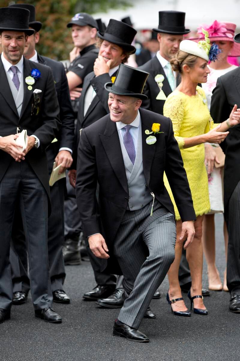 Mike Tindall playfully tries a curtsy prior to the royal arrival on the first day of The Royal Ascot race meeting, on June 16, 2015 in Ascot, England. Getty Images