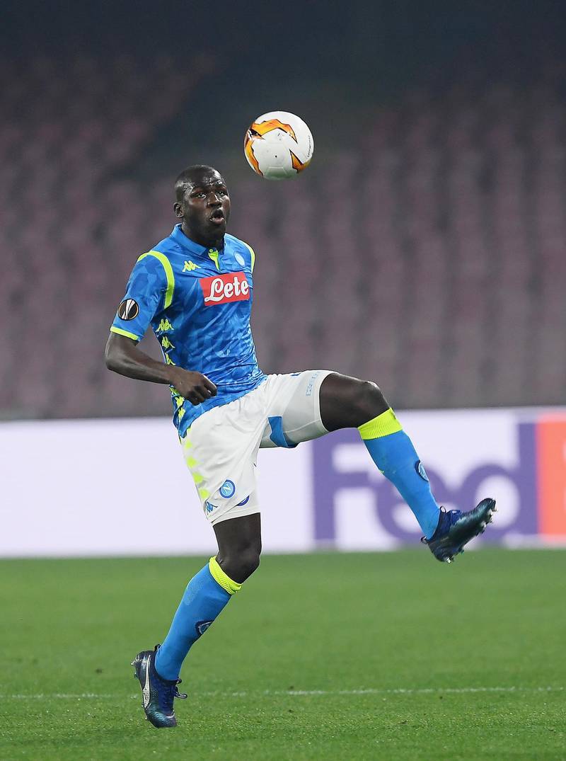 NAPLES, ITALY - FEBRUARY 21:  Kalidou Koulibaly of SSC Napoli in action during the UEFA Europa League Round of 32 Second Leg match between SSC Napoli v FC Zurich at Stadio San Paolo on February 21, 2019 in Naples, Italy.  (Photo by Francesco Pecoraro/Getty Images)