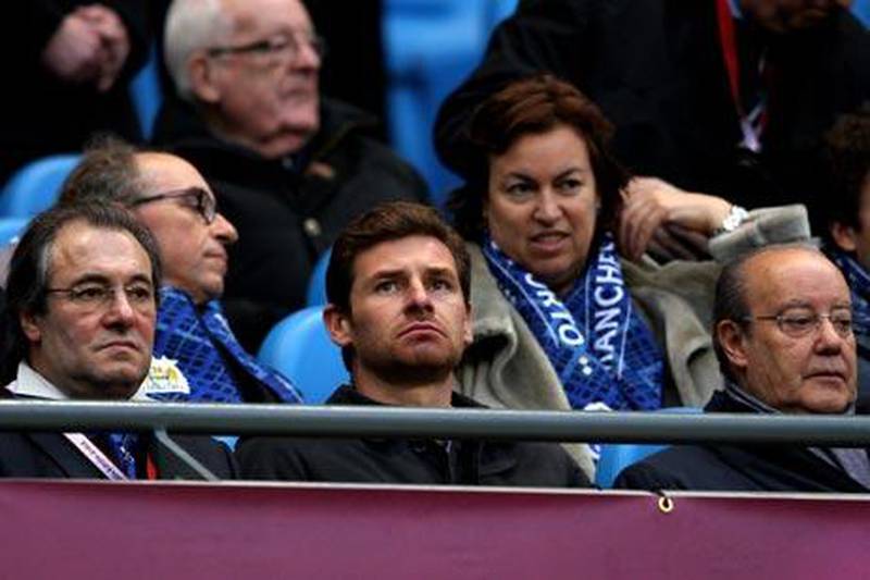 Andre Villas-Boas, centre, was sat next to the Porto president Jorge Nuno Pinto da Costa, right, during the Portuguese team's match against Manchester City last week.