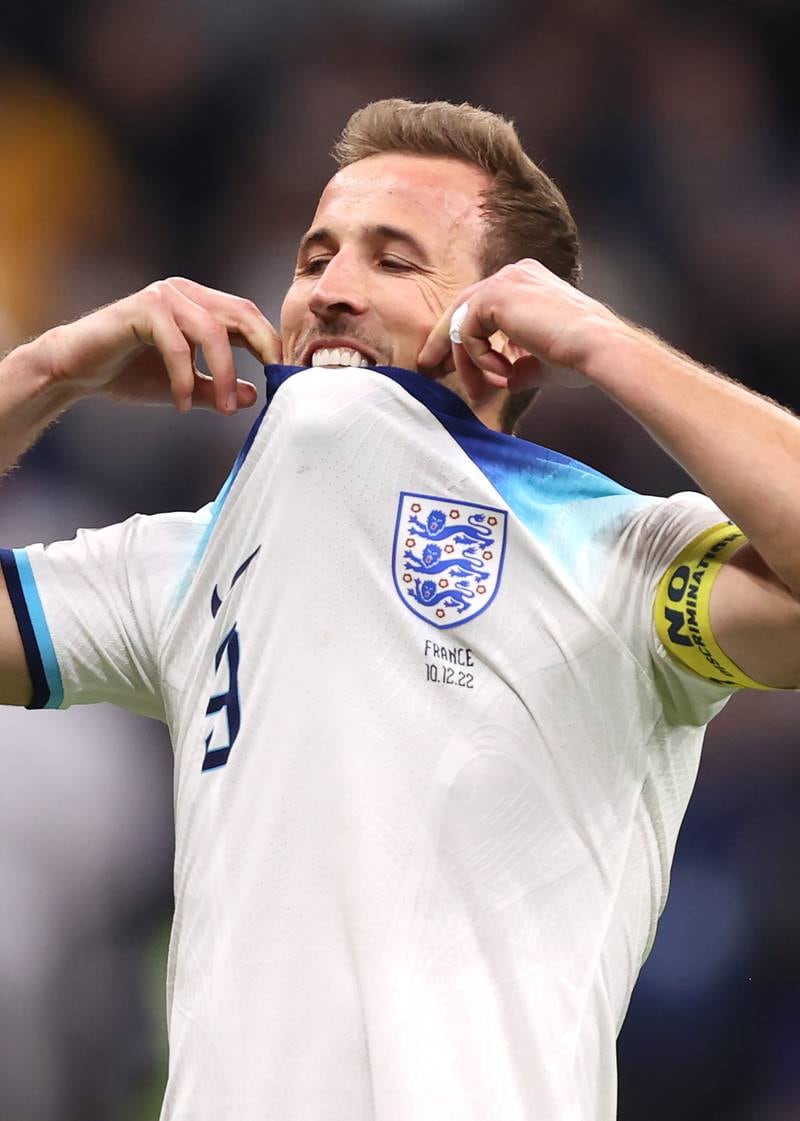 Harry Kane of England reacts after missing a penalty. Getty