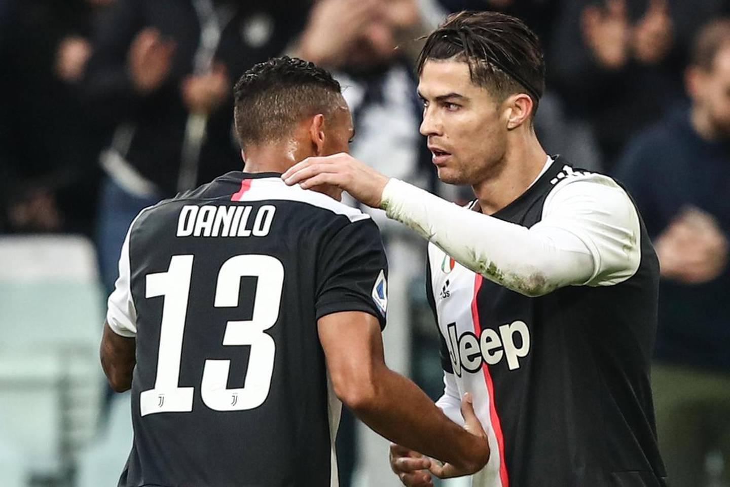 Juventus striker Cristiano Ronaldo, right, has scored 11 goals in 19 appearances this term. AFP