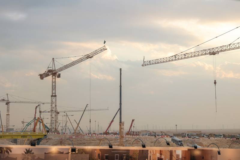A construction site in Diriyah. Saudi Arabia's PIF has invested in contractors that have managed complex projects in several sectors. Bloomberg