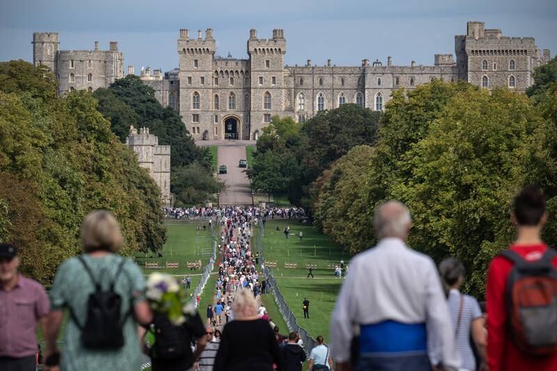 Well-wishers outside Windsor Castle. Getty Images
