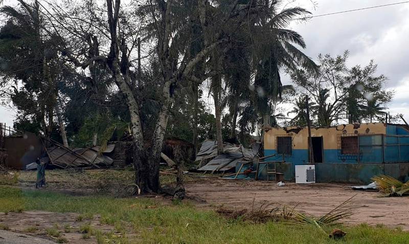 The powerful storm made landfall in Cabo Delgado province late on Thursday after swiping the Comoros islands.  Unicef via AP
