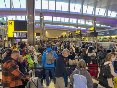 A crowded check in area  in Terminal 2 in April. Heathrow rejects the accusation of having failed to prepare, saying it started recruiting months ago. PA