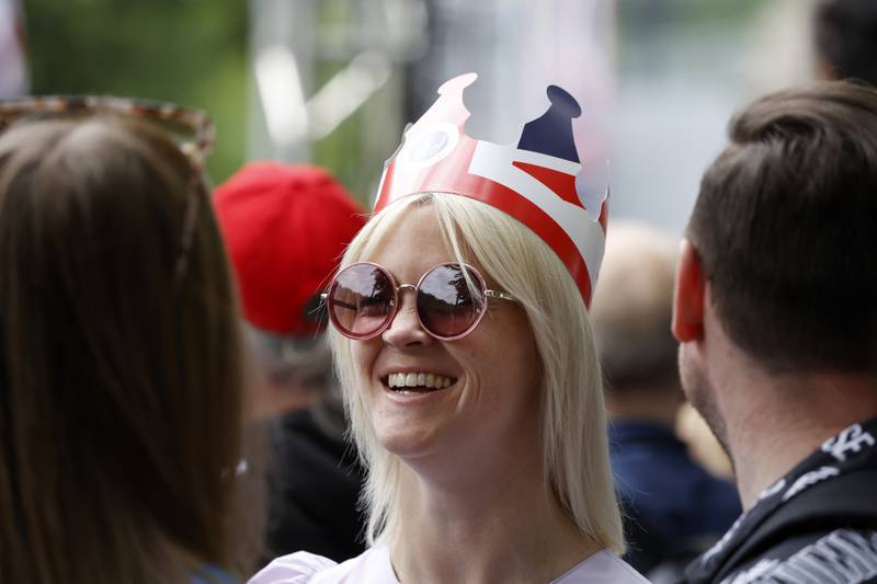 Royal fans gather on The Mall outside Buckingham Palace. AP Photo 