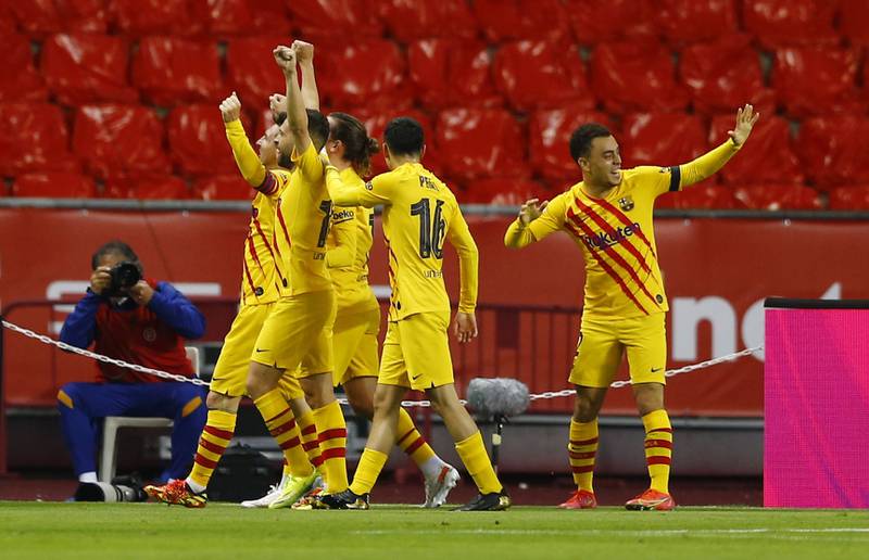Messi celebrates scoring the third goal. Reuters